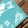 2pcs Self-Adhesive Silk Screen Printing Stencil for Painting on Wood DIY Decoration T-Shirt Fabric Cat Shape 220x280mm