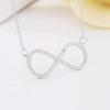 S925 Silver Necklace Pendant Temperament 8-character Diamond Inlaid Necklace Wedding Birthday Gift Jewelry