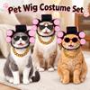 Curl Hair Roller Wig Pet Wig Headgear Lightweight Design Pet Gold Chain Prop  Family Fun Gathering