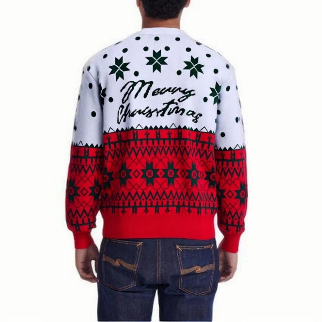 Men's And Women's Casual Christmas Printed Knitted Sweater, Loose Pullover Round Neck Warm Sweater