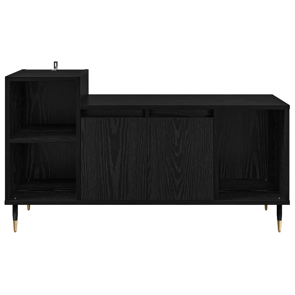 TV Stand Black Oak Effect 100 x 35 x 55 cm Particleboard