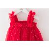 New Christmas Dress Stars Moon Strapless Dress Princess Mesh Shaggy Dress Children's Halter Dress Holiday Dress