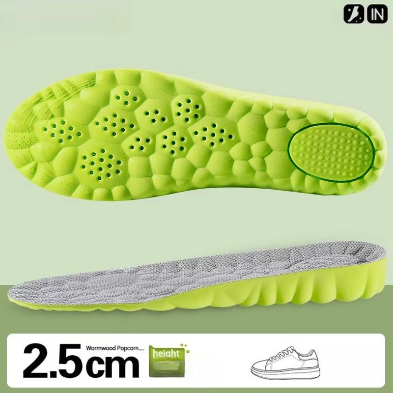 1Pair Height Increase Insoles Breathable Anti-Odor Insole Shock Absorbing Shoe Sole Soft Comfortable Sports Insole Air Insole
