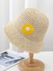 Summer UV Protection Holiday Beach Flower Design Straw Hat Women's Straw Crochet Bohemian Foldable Panama Sun Hat