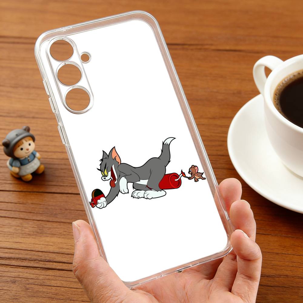 F-Funny TomS Cartoon J-JerryS phone Case For Samsung S30,23,21,22,20, FE lite,S10,9,8,7 PIus Note20ultra Soft Transparent