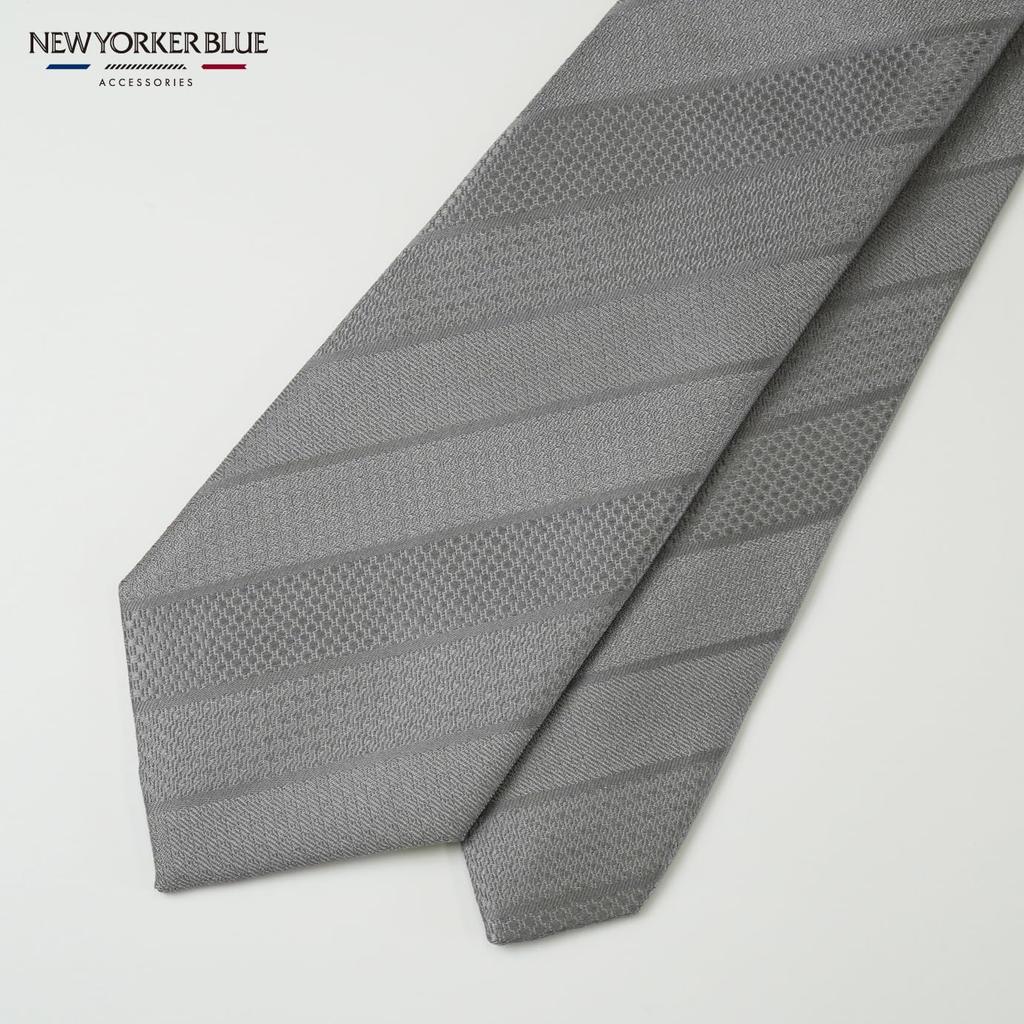 [New Yorker Blue] Solid (plain) Patterned Tie NB917348 Gray