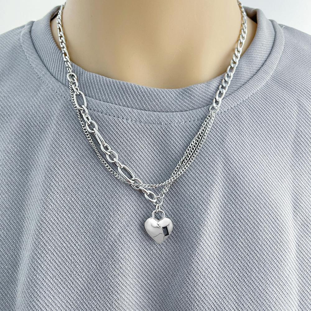 Titanium Steel Necklace Men's Cross Splicing Collarbone Chain, High-end Hip-hop Cold