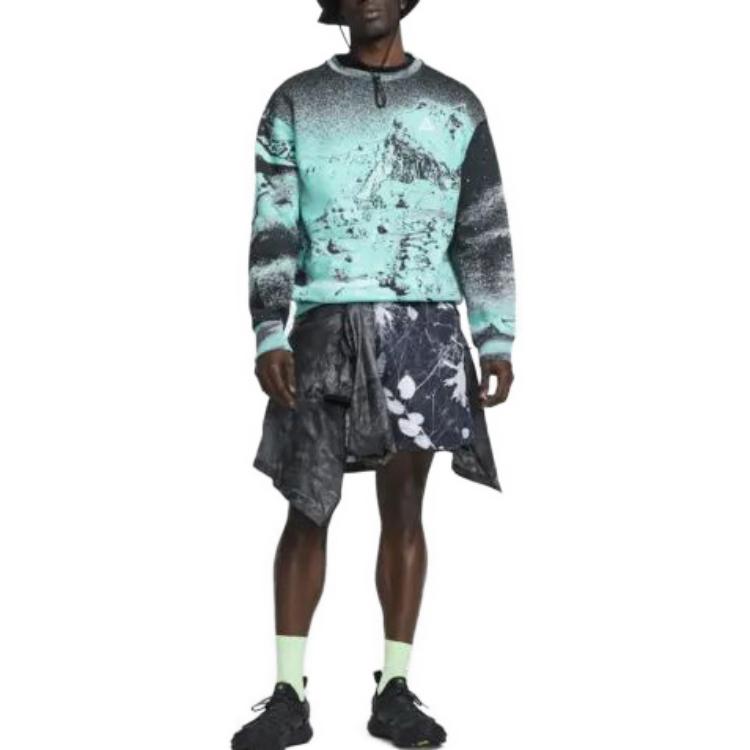Nike All-Over Print Fitted Mid-Rise Drawstring Sports Shorts Men Shorts Black DV9546-010