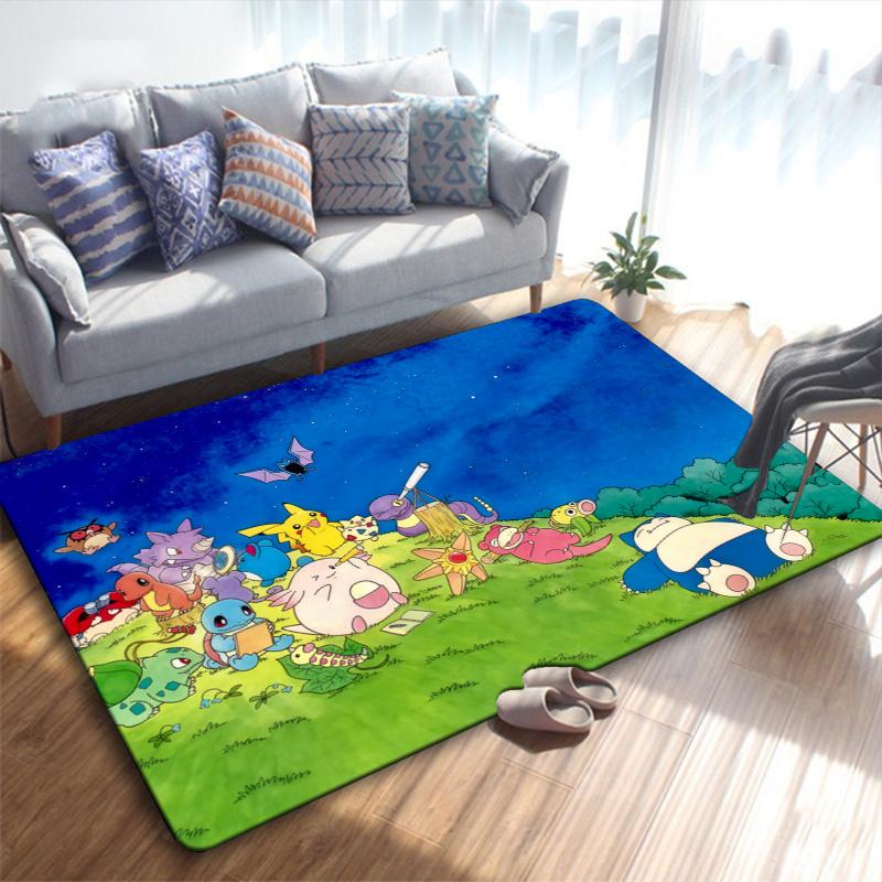 Pikachu Anime-Pokemon Carpet Rug for Living Room Bedroom Home Sofa Decoration,Kids play Non-slip Floor Mat