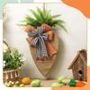 17in Carrot Easter Wreath with Black and White Burlap Bow Easter Rope Carrot Door/ Wall Decor Home Party Decorations for Spring