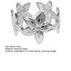 Middle Finger Ring Minimalist Flower Shape Open Adjustable Fit Women Ring Stainless Steel Texture