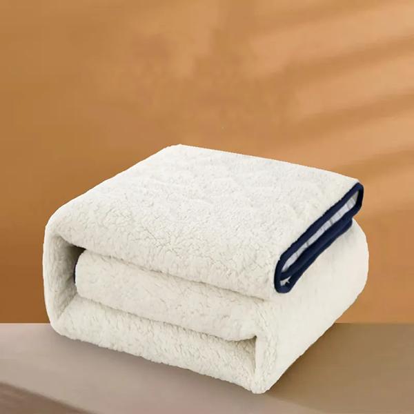 WTEMPO White Winter Cashmere Woolen Mattress Pads School Dormitories/Home Bed Single and Double Thickened Warm Soft Mattress Quilts