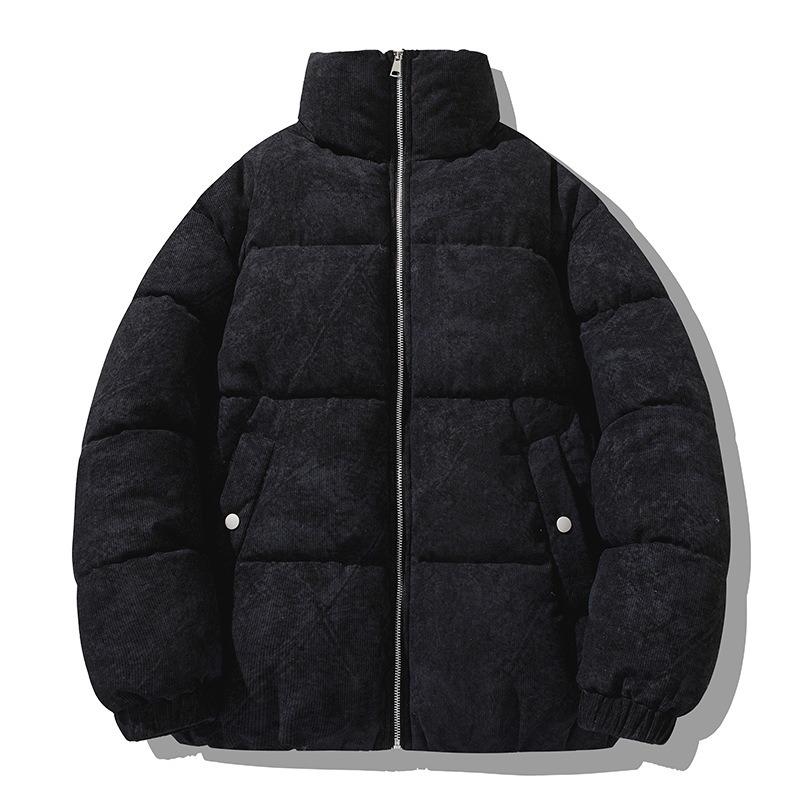 

OO thickened corduroy cotton-padded clothes men s and women s winter clothes loose cotton-padded jackets bread clothes stand-up collar jackets 3XL