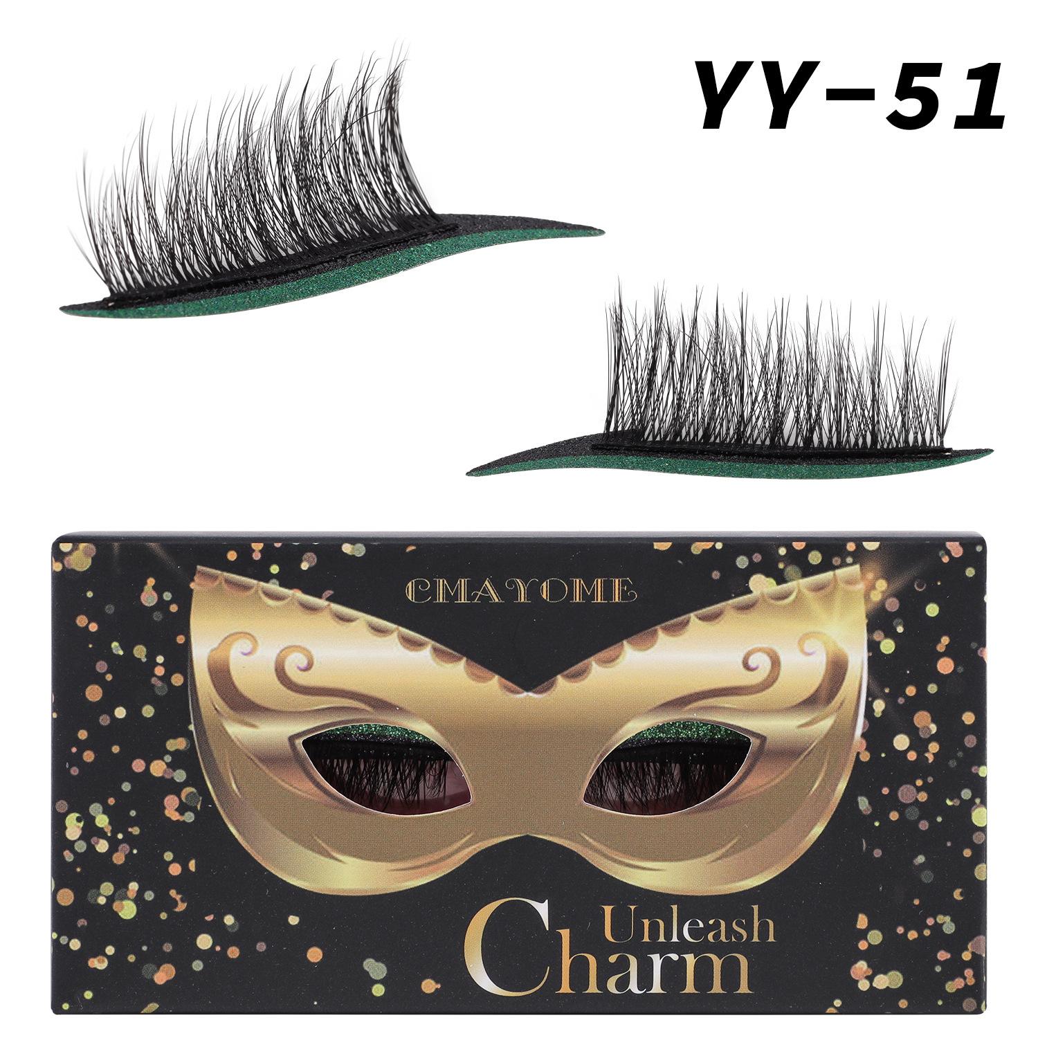 

1 пара самоклеящихся цветных теней для век, накладные ресницы, праздничный стиль, натуральные густые завитые ресницы