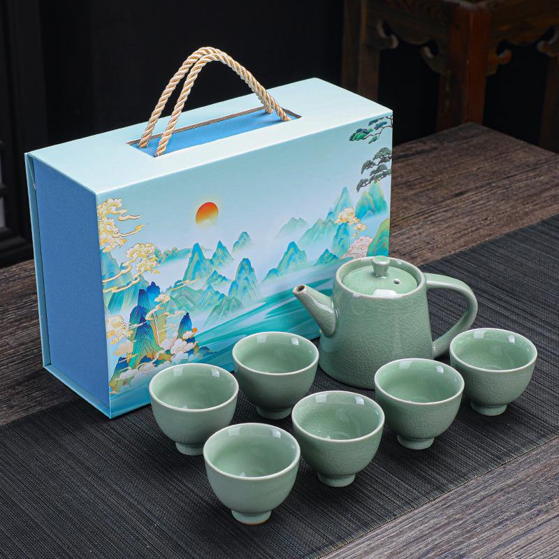 New Tea Set Guochao Gift Box Ceramic Tea Set Gift Set Company Annual Meeting Event Gifts