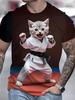 Funny Cute Cat Graphic Men's T-shirts 3D Print Men Women Short Sleeve Tee Oversized Streetwear T Shirt Casual Summer Men's Tops