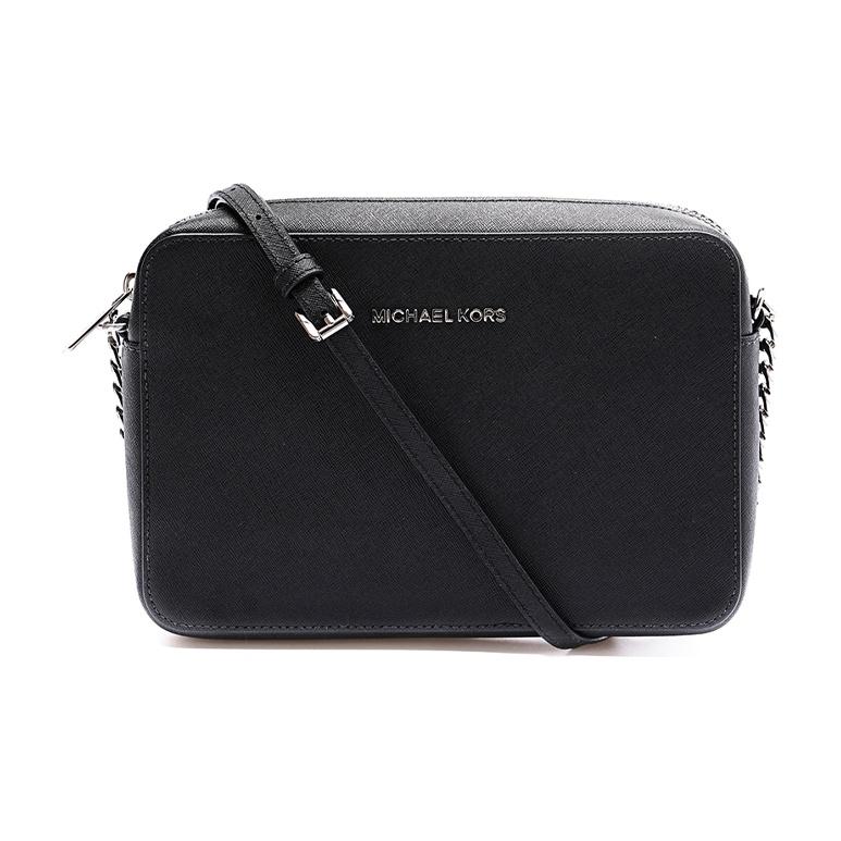

Michael Kors MK Jet Set Logo Chain Solid Color Leather Camera Bag Women Shoulder Bag Black 32S4STVC3L-BLACK Basic Set (Bag+Dust Bag)