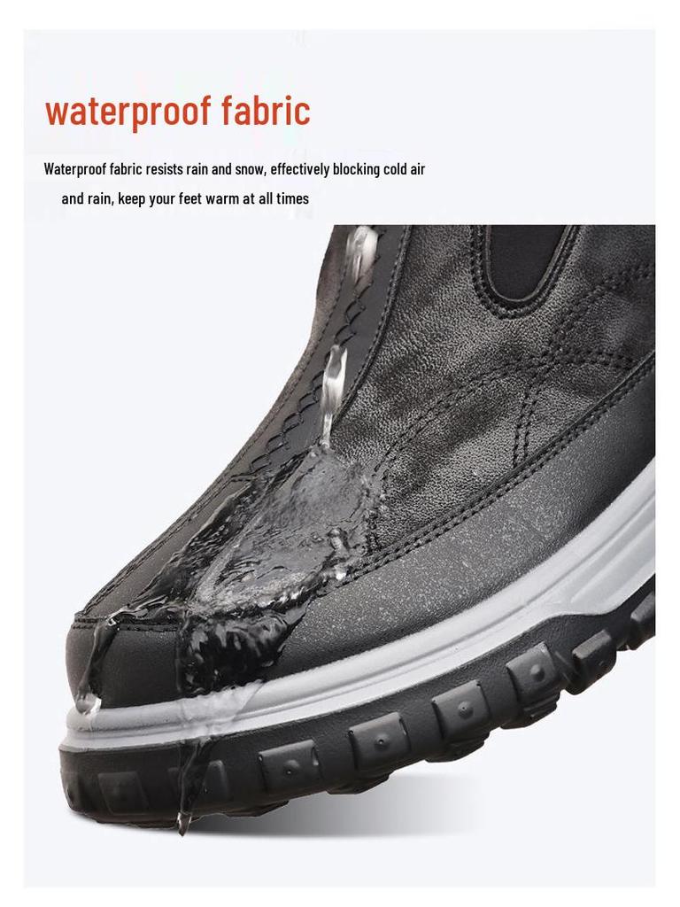 Men's Winter Cotton Shoes: Warm Velvet-Lined, Soft Sole, Breathable Snow Boots