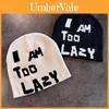 Knit Hat For Women Men Winter Warm Beanie With Letter Embroidery Street Style
