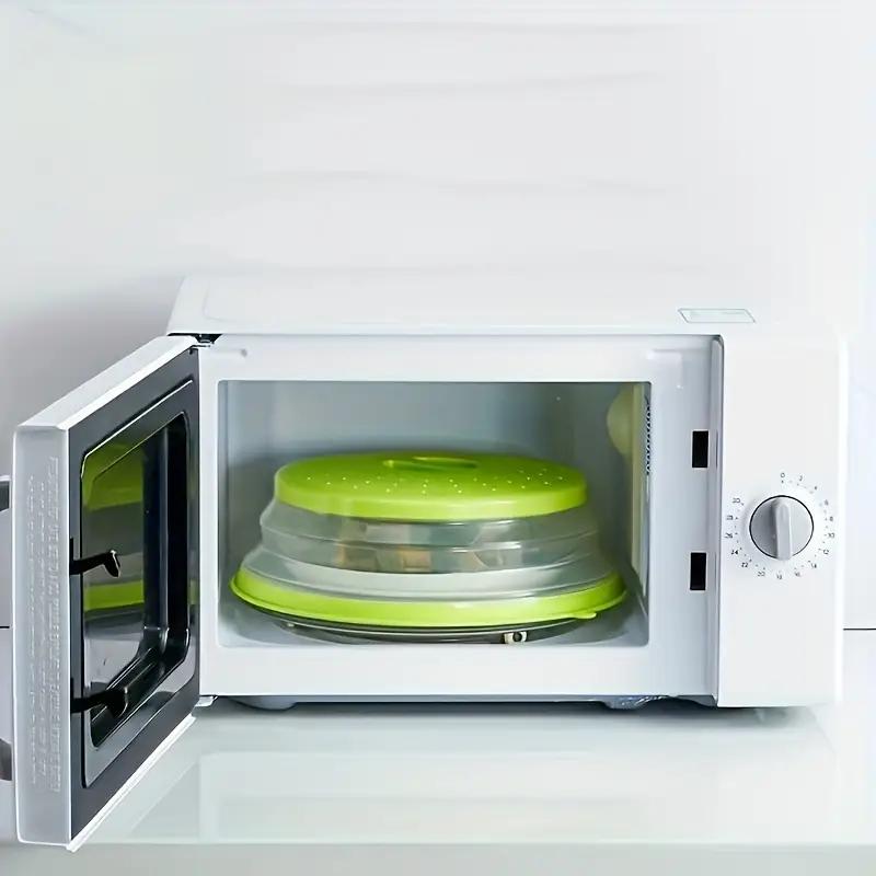 Microwave Splatter Cover Collapsible Food Plate Cover Drainer Basket Microwave Heating Splash-proof Cover Kitchen Cooking Lid