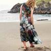Summer Dress For Women Casual Printed Comfortable Sleeveless Cotton Dress With Pocket