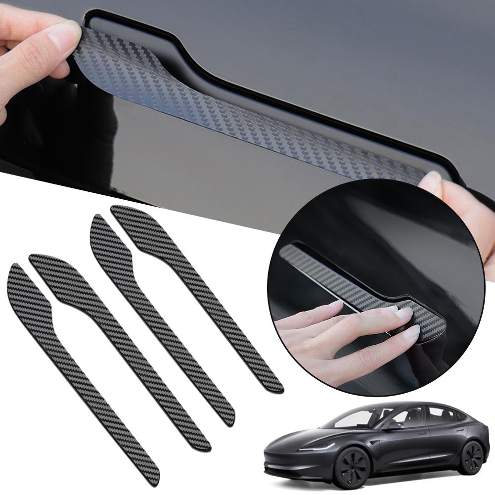 4pcs Door Handle Sticker For Tesla Model Y Juniper 2025 Door Wrap Cover Paste Protector Modification Accessories 2025
