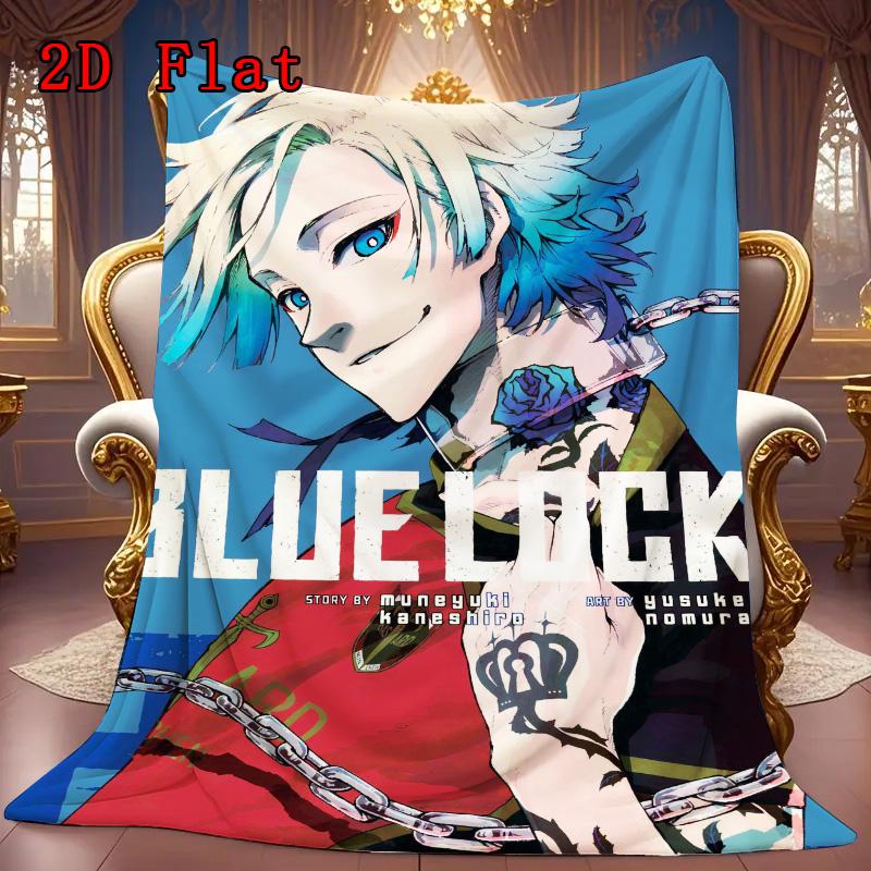 Blue Lock Anime 2D Flat Pattern Flannel Blanket High Quality All Seasons Warmth and Comfort Perfect for Christmas Gifts.MMT0918395