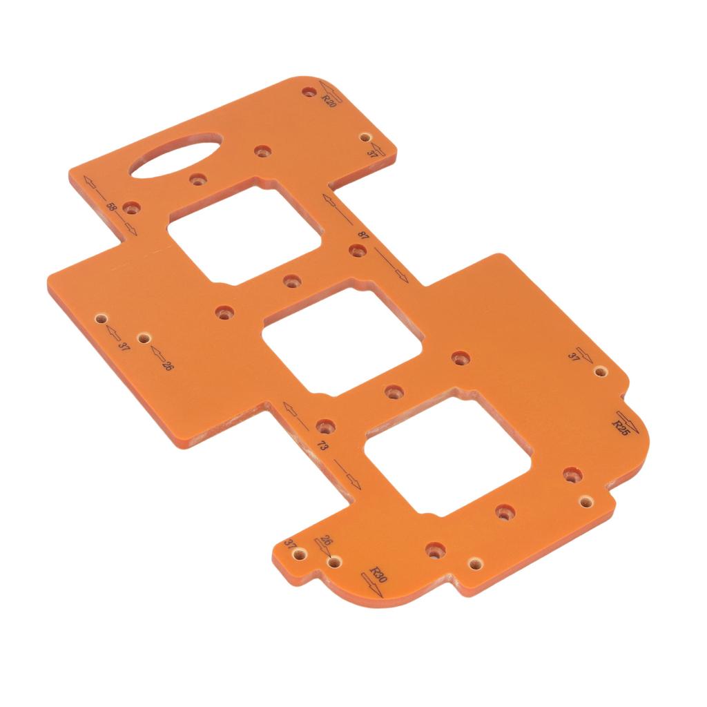 3 In 1 Slotting Template 70x60mm Socket Opening R20 R25 R30 Radius Trimming Hole Drilling Template