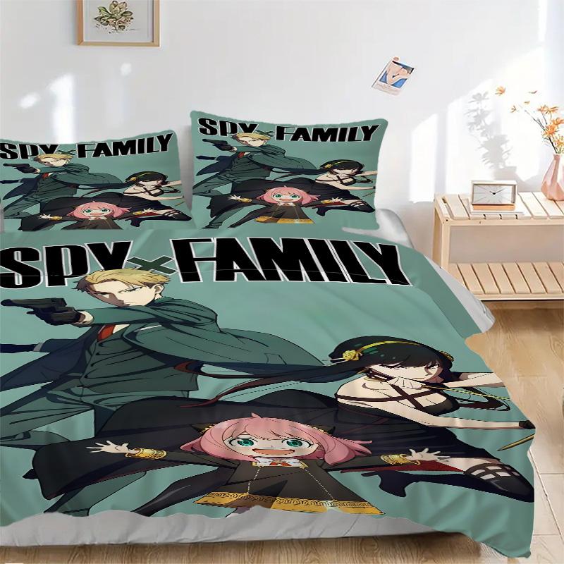 Spy Family Adventure Print 3Pcs Bedding Setduvet Cover With 2 Bedropillowcase Home Birthday Gift