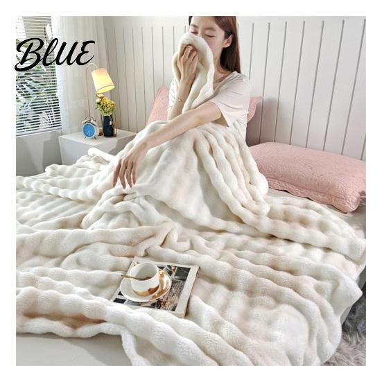 Plüsch-Überwurf 3D-Blasen-Decke Tie-Dye Kunst-Kaninchenfell-Textur Tragbar Büro-Nickerchen Fleece Weich Warm Gemütlich Dekorative Abdeckung für Couch Sofa Bett