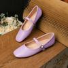Fashion Flat Shoes for Women 2025 Spring and Autumn French Square Toe Silver Mary Jane Plus Size Women's Shoes Zapatos Mujer ladies