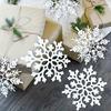 10pcs Festive Snowflake Ornaments - Dazzling Plastic Hanging Pendants for Holiday Decorations, 10cm, Tree Decorations