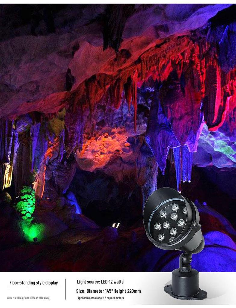 Outdoor Waterproof Plug-In Spotlight for Gardens and Lawns