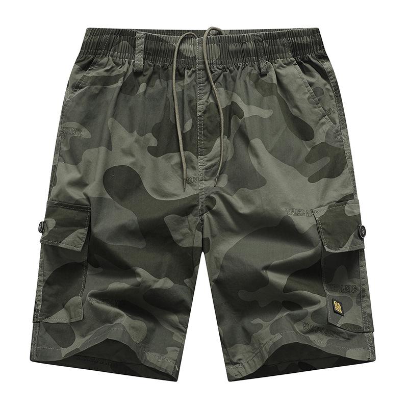 Men s Summer Cargo Shorts - Sporty Camouflage Mid-Length Casuals 5XL армия зеленый