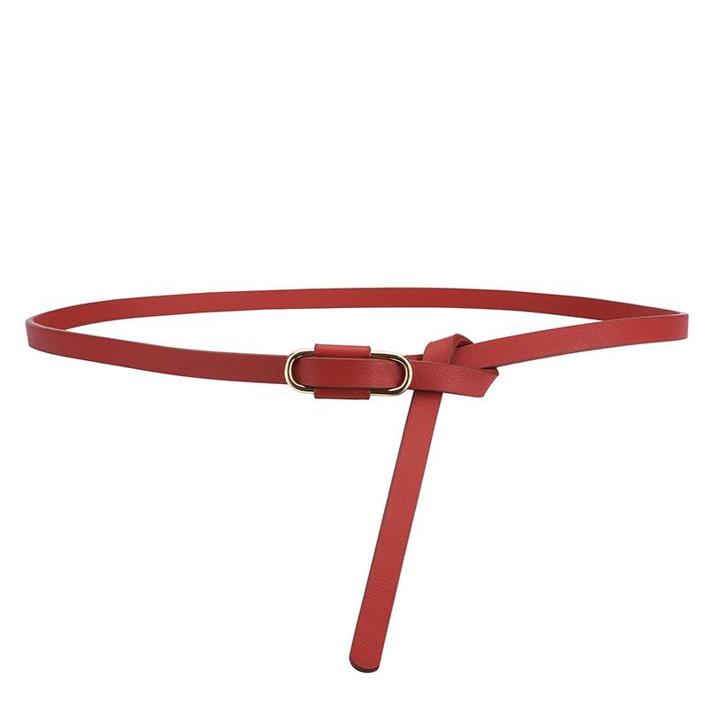 Spring/Summer Women's Simple Dress with Waist-Cinching Leather Belt