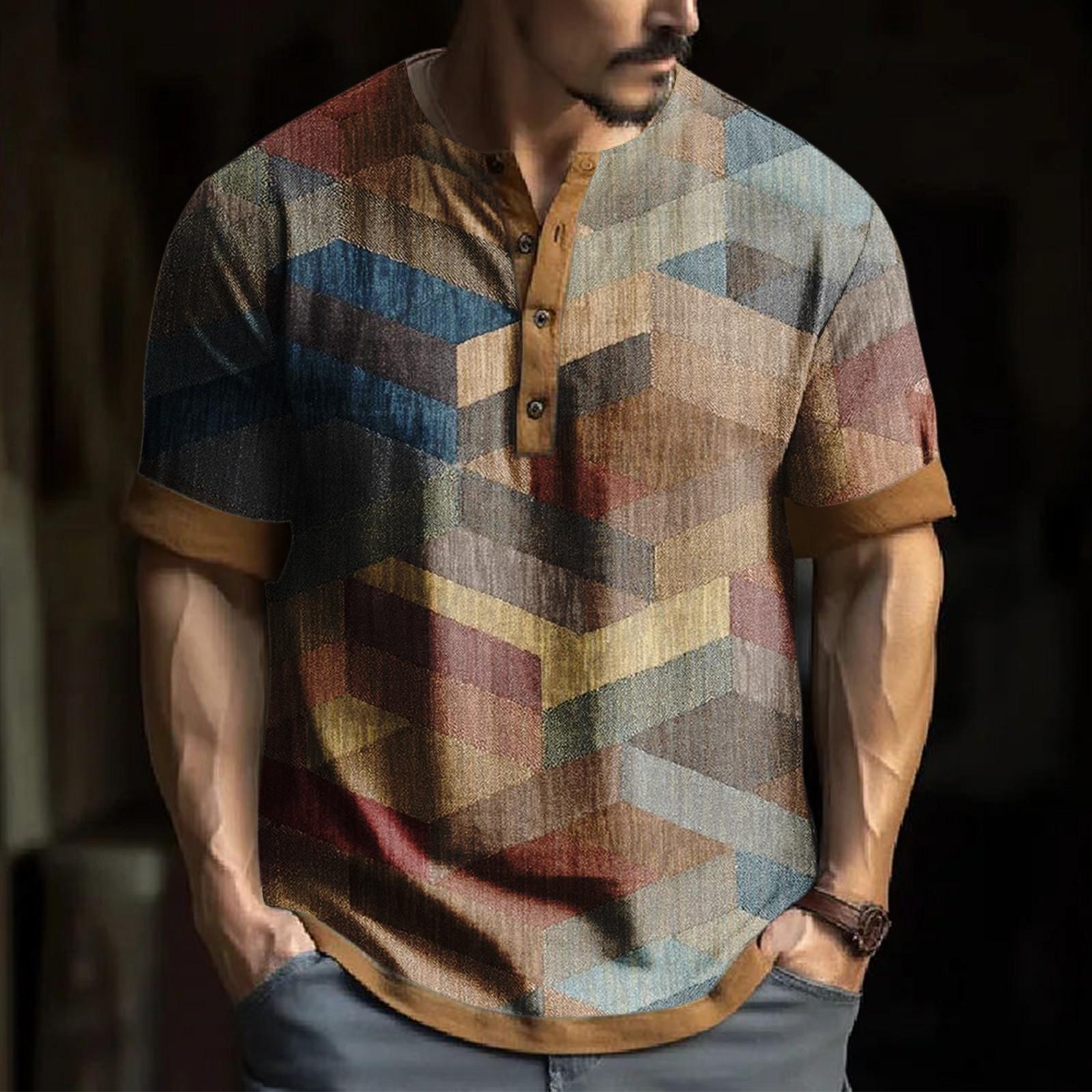 

Мужская модная футболка с коротким рукавом и вышивкой с коротким рукавом и принтом на весну и лето S