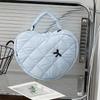 Große Blumige Kosmetiktasche mit Herzmuster, Pastellfarbener Reise-Kosmetik-Organizer mit Griffen für Damen Geschenk