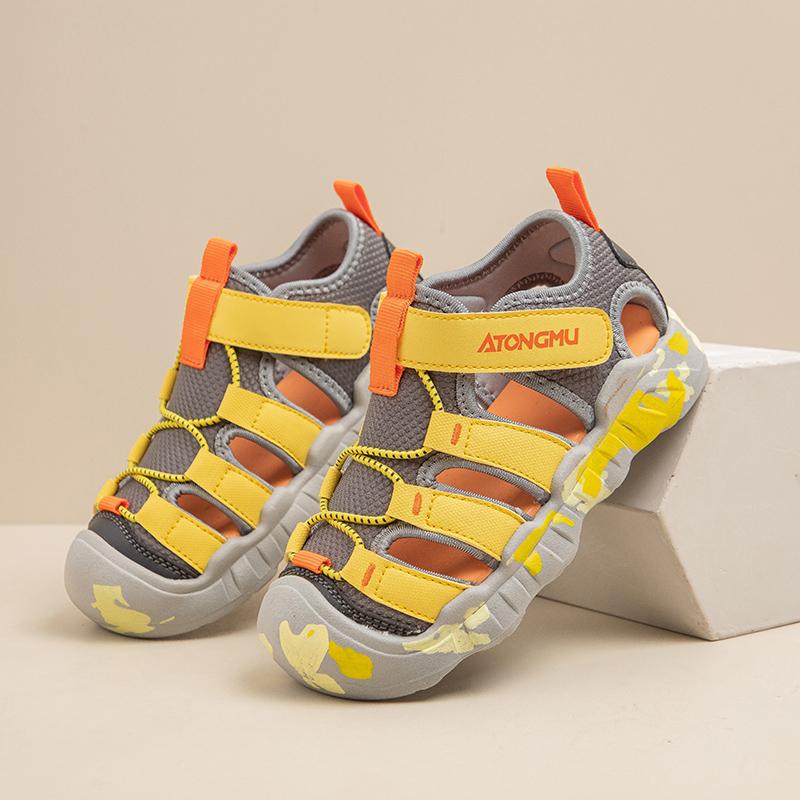 Luxury Children Sandals Summer Boy Sneaker Fashion Soft Bottom Breathable Protect Toes Kids Casual Outdoor Sandals for Boy