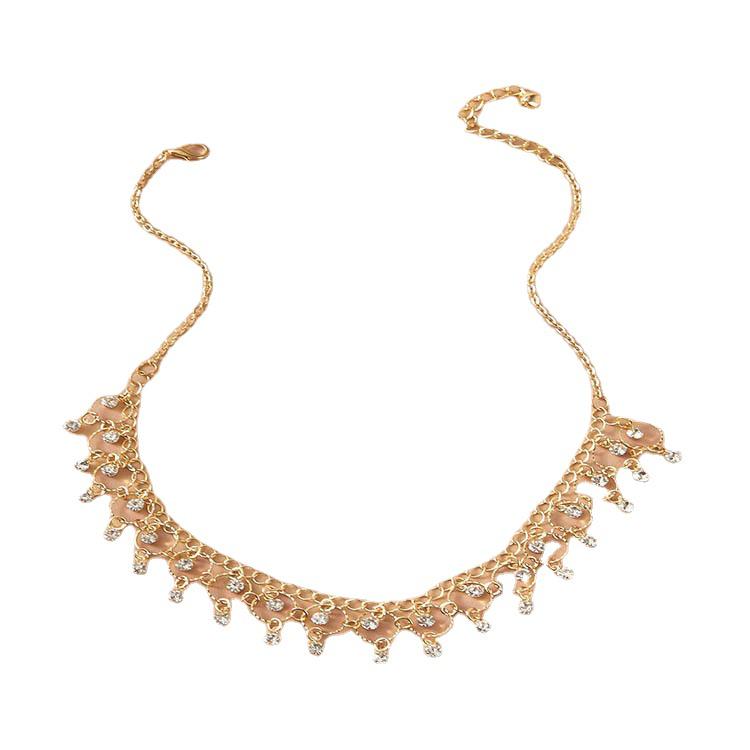 Women's Geometric Water Drop Clavicle Necklace with Micro-Paved Zircon