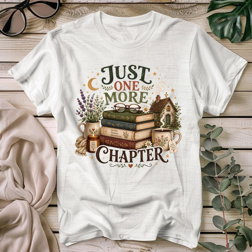 Just One More Chapter Book Lover T-Shirt | Cozy Reading Cottagecore