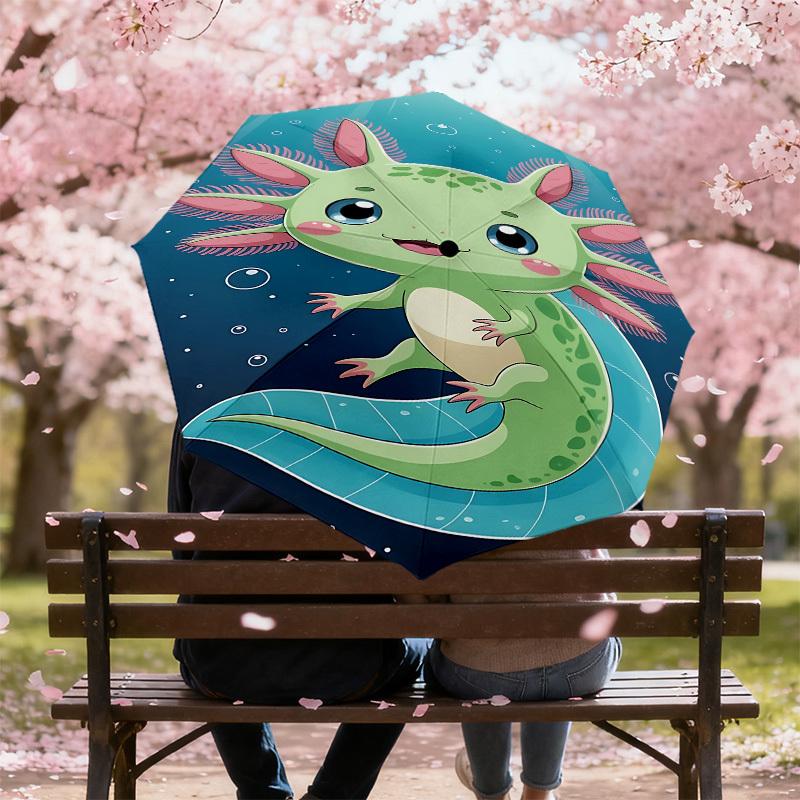 1PC Axolotl Umbrella-8-Rib Reinforced, Automatic Open, Lightweight & Durable, Fashion Accessory for Outdoor, J0375