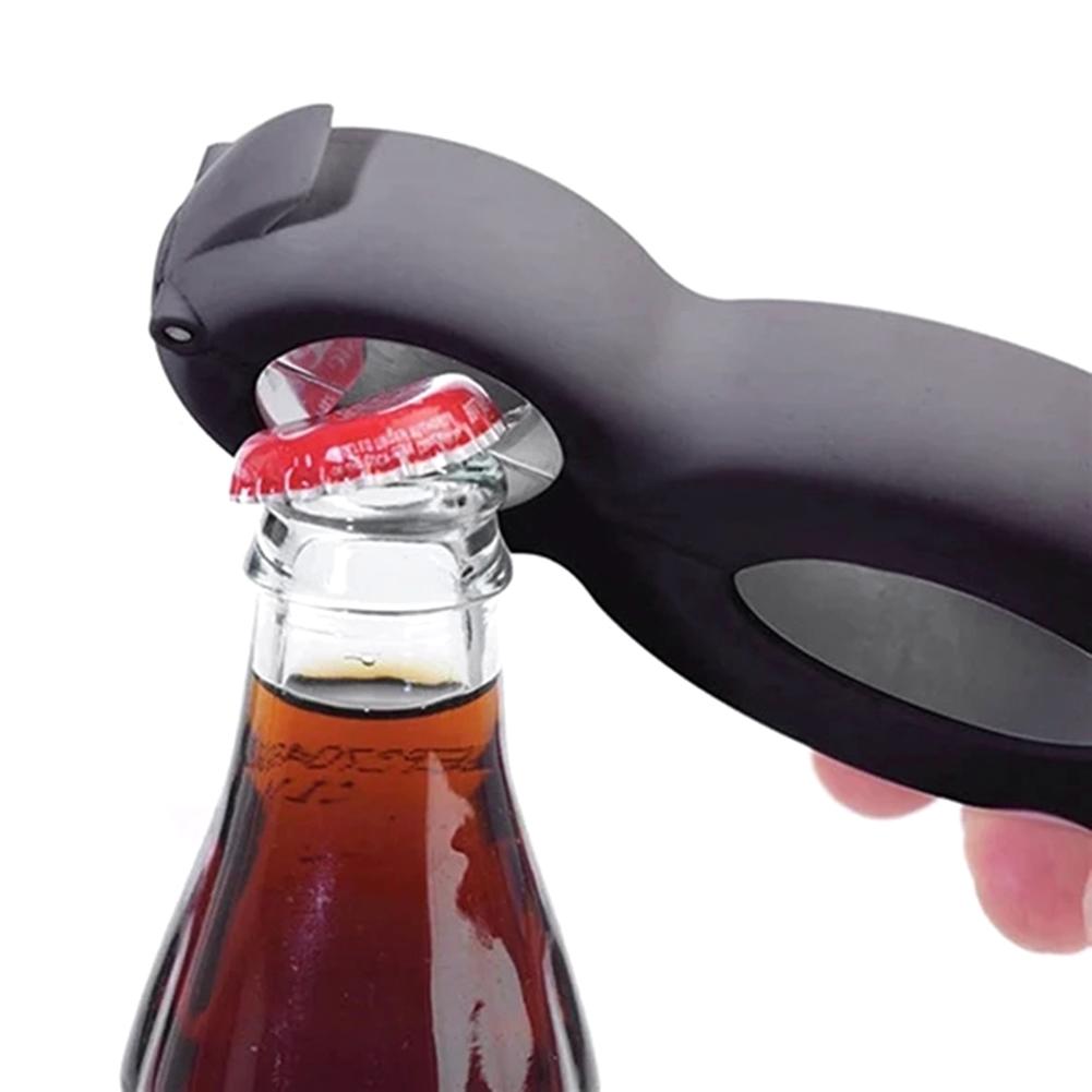 

6 in 1 Multi Function Can Beer Bottle Opener All in One Jar Can Beer Lid Twist Off Jar Wine Opener чорний