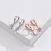 S925 Silver Needle Asymmetrical Star and Moon Stud Earrings with Diamond-Set Hoops - Light Luxury Design