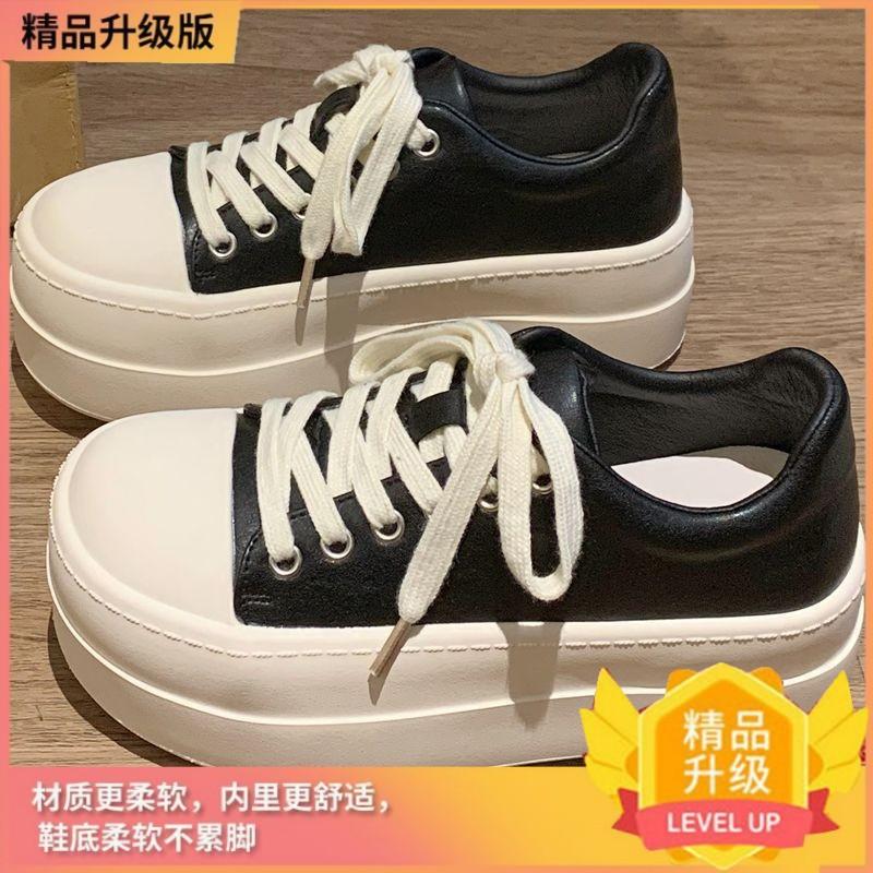 Big head thick-soled muffin autumn and winter new heightening casual versatile sports lightweight board shoes