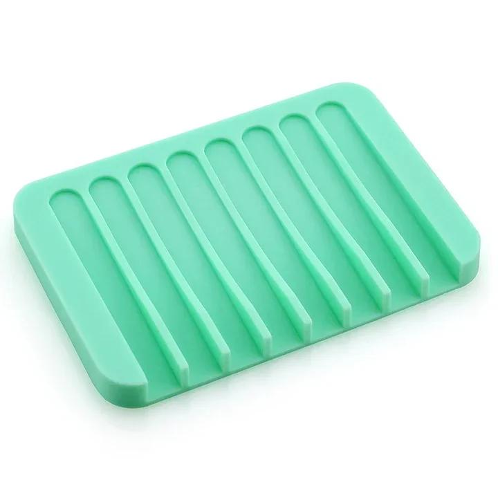 Colorful Silicone Soap Dish and Draining Organizer – No Installation Required, Perfect for Bathroom Accessories