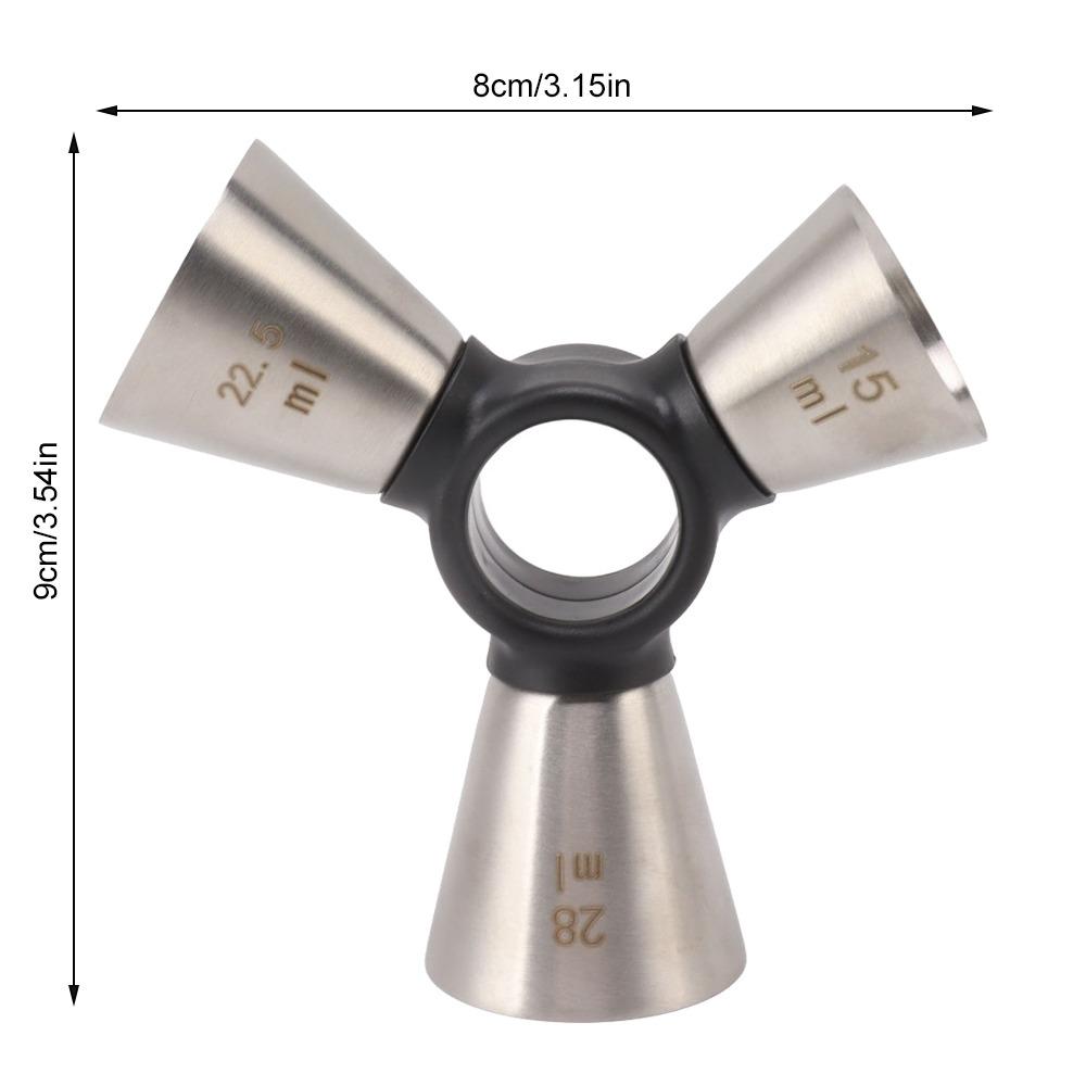 304 Stainless Steel 3 End Bar Measuring Cup Ergonomic Design Stainless Steel Jigger  Kitchen