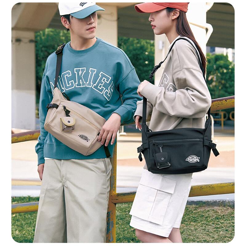 Dickies Sac bandoulière, Sac à bandoulière grande capacité, Sac polyvalent à compartiments multiples, Pour le trajet, Décontracté, Sacoche de voyage, Noir