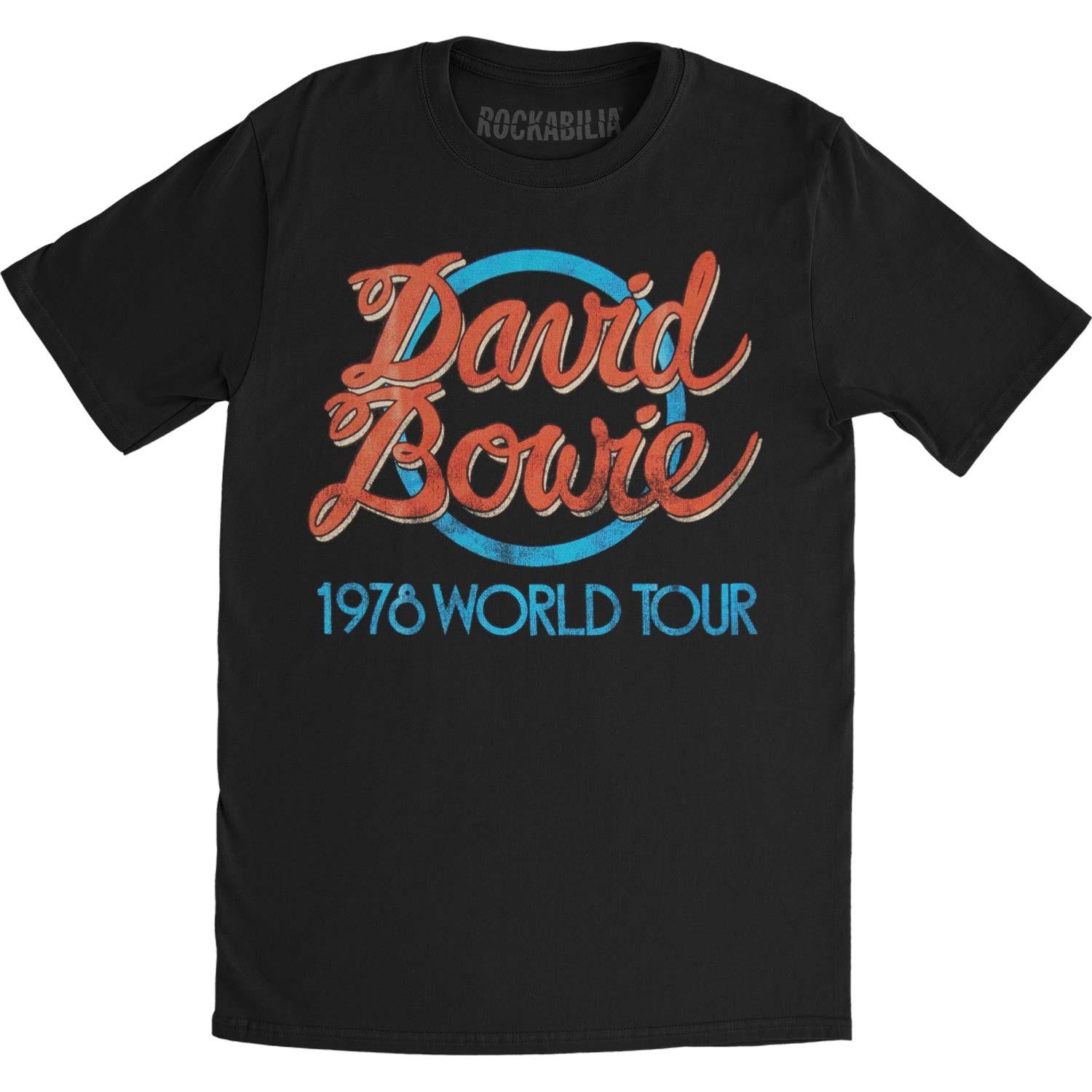 Men s David Bowie 1978 World Tour Slim Fit T-shirt X-Large Black 3XL