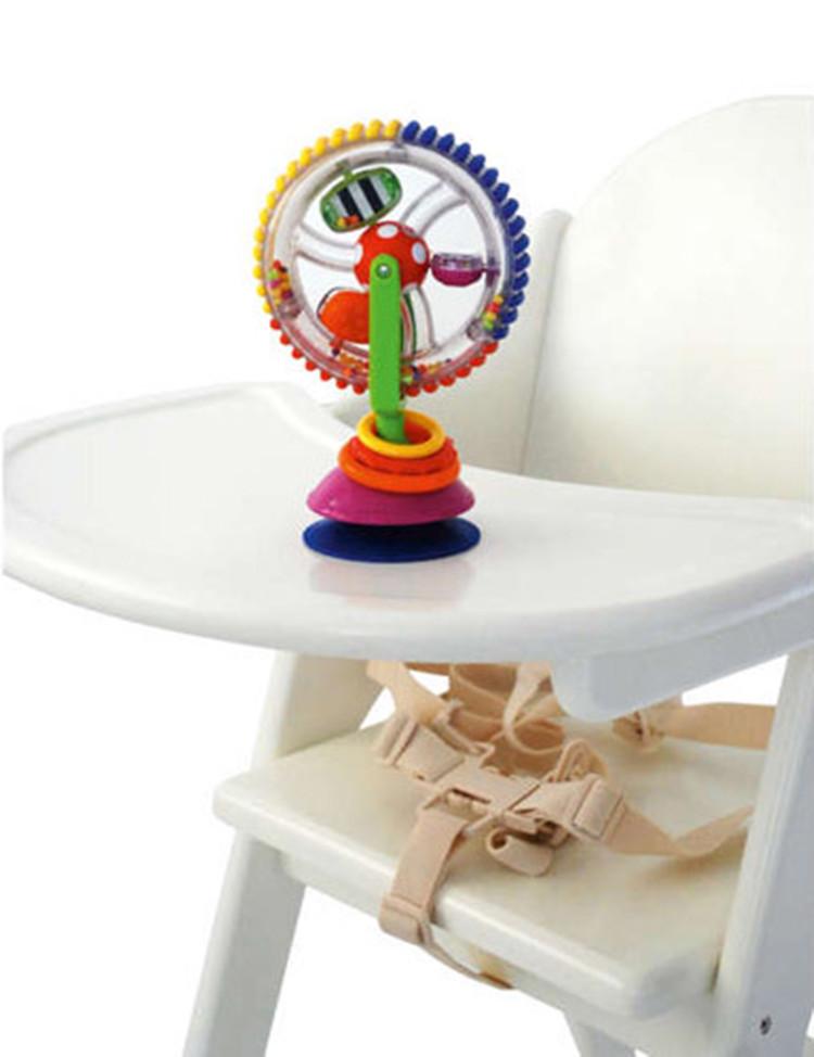 Tri-Color Rotating Ferris Wheel Baby Windmill: Multifunctional, Colorful Suction Cup Rattle Toy