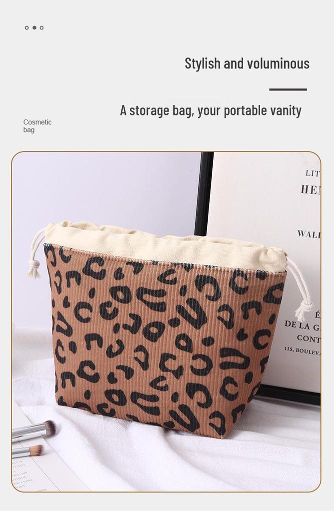 Color-Block Large Capacity Makeup Bag for Women - Travel Drawstring, Cosmetics Organizer, Toiletries Storage